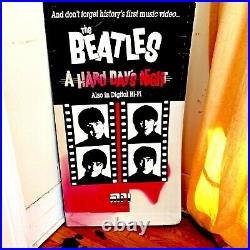 Rare Beatles HELP & HARD DAYS NIGHT 1980s Promotional Store Display Standee