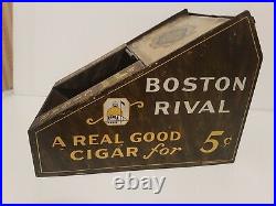 Rare Boston Rival Cigar Metal General Store Display! Great Tobacco Advertising