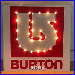 Rare! Burton Snowboards Flassing Ligtht Sign Dealer Store Display Vintage