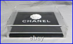 Rare CHANEL Lucite Black White Rose Store Display/Jewelry/Accessories Tray EXC