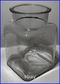 Rare COLCANS Taffy Tolu Glass General Store Display Jar Early 1900s Era