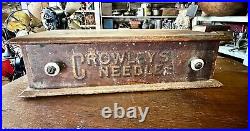 Rare CROWLEYS NEEDLE SPOOL CABINET DISPLAY COUNTRY STORE ADVERTISING