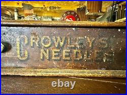 Rare CROWLEYS NEEDLE SPOOL CABINET DISPLAY COUNTRY STORE ADVERTISING