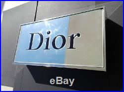 Rare Christian Dior Shop Store Display Box Metal & Mirror Glass