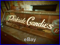 Rare Circa 1920-30's Parkside Candy Store Candy Display- 6 Bins- Rolled Glass