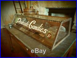 Rare Circa 1920-30's Parkside Candy Store Candy Display- 6 Bins- Rolled Glass