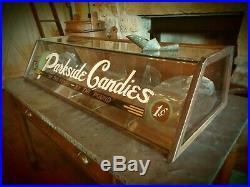 Rare Circa 1920-30's Parkside Candy Store Candy Display- 6 Bins- Rolled Glass