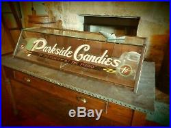 Rare Circa 1920-30's Parkside Candy Store Candy Display- 6 Bins- Rolled Glass