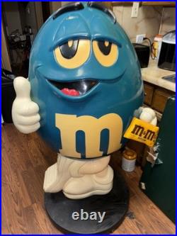 Rare Commercial LARGE Blue M&M's Store Display Wheels 4 FT Tall Metal Base