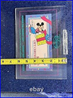 Rare! Disney Store Display Prop Gift Certificate In Store Marketing Display