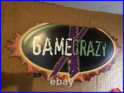 Rare Game Crazy Flame Sign Store Display Entrance Hollywood Video 70x34