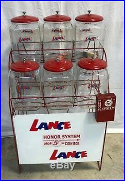 Rare General Store Lance Cracker Jar Display with Honor Box