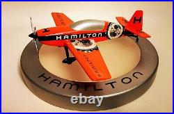 Rare Hamilton Watch Extra Racing Plane Display WithBase & Oris Display Spring3