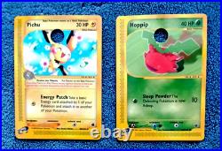 Rare Hoppip and Pichu eReader cards hole punched for store kiosk display. Never