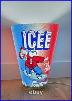 Rare ICEE 15 Lighted Display Cup Lamp 120V Advertising ICEE Bear Working