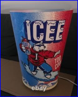 Rare ICEE 15 Lighted Display Cup Lamp 120V Advertising ICEE Bear Working