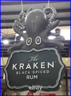 Rare Kraken Black Spiced Rum Store Display Bar Octopus Tentacle Htf Read