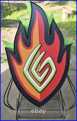 Rare LIGHT UP! Game Crazy Flame Sign Store Display Hollywood Video OUTDOOR