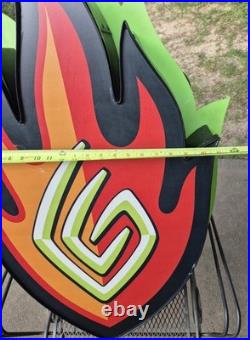 Rare LIGHT UP! Game Crazy Flame Sign Store Display Hollywood Video OUTDOOR