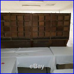Rare Large Antique Vintage 1800's Oak Pharmacy Apothecary 2 Piece 10FT Cabinet