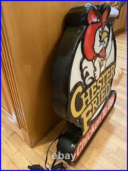 Rare Large Light Up Store Display Sign Chester Fried Chicken To Go 25 X 28