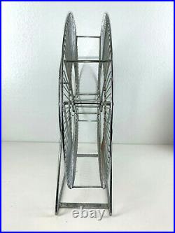 Rare Large Vintage Chrome Spinning Ferris Wheel CD Case Display Rack Holder