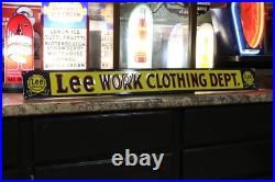 Rare Lee Work Clothing Store Display Dealer Sign Wear Denim Overalls Gas Oil
