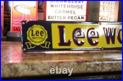 Rare Lee Work Clothing Store Display Dealer Sign Wear Denim Overalls Gas Oil