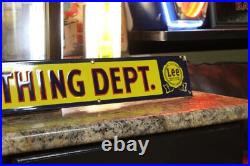 Rare Lee Work Clothing Store Display Dealer Sign Wear Denim Overalls Gas Oil