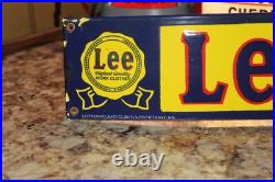 Rare Lee Work Clothing Store Display Dealer Sign Wear Denim Overalls Gas Oil