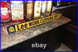 Rare Lee Work Clothing Store Display Dealer Sign Wear Denim Overalls Gas Oil