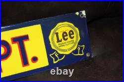 Rare Lee Work Clothing Store Display Dealer Sign Wear Denim Overalls Gas Oil