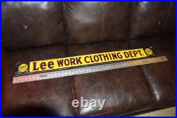 Rare Lee Work Clothing Store Display Dealer Sign Wear Denim Overalls Gas Oil