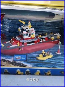 Rare Lego City Store Display 7206 7207 Fire Helicopter Fire Boat 23x15x12
