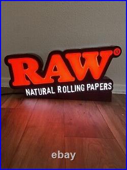 Rare Light Up Sign Raw Rolling Papers Advertisement Store Display Free Shipping