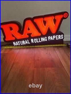 Rare Light Up Sign Raw Rolling Papers Advertisement Store Display Free Shipping