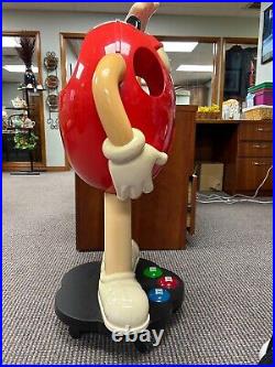 Rare M&m Red Character Plastic Store Display With Open Back & Arms. On Wheels