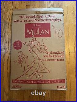 Rare MULAN DISNEY VIDEO STORE DISPLAY STAND UP VHS Masterpiece Sign W Orig Box