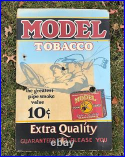 Rare Model Tobacco Antique Cardboard Advertising Store Display Sign