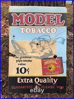 Rare Model Tobacco Antique Cardboard Advertising Store Display Sign