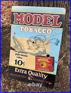 Rare Model Tobacco Antique Cardboard Advertising Store Display Sign