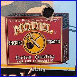 Rare Model Tobacco Antique Cardboard Advertising Store Display Sign