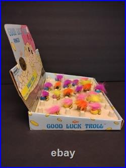 Rare NOS 1990s Russ Good Luck Troll Rings Lot Of 20 Store Display Vintage