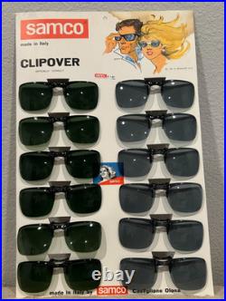 Rare! NOS 60s Vintage SAMCO Clip over Sunglasses Store Display Made In Italy