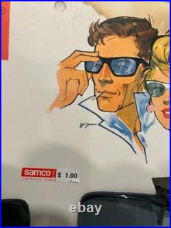 Rare! NOS 60s Vintage SAMCO Clip over Sunglasses Store Display Made In Italy