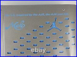 Rare Nike Jordan Melo 5.5 Metal Store Shoe Display stand Silver & Blue Mint cond