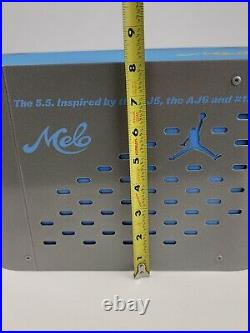 Rare Nike Jordan Melo 5.5 Metal Store Shoe Display stand Silver & Blue Mint cond
