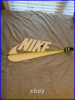 Rare Nike White Store Display Sign Logo Advertising Collectible, Great for Decor