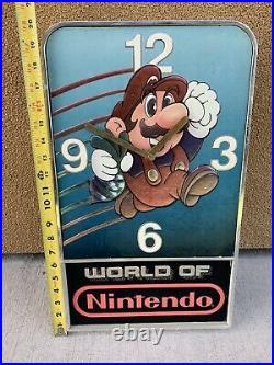Rare Nintendo NES Vintage Clock Store Display Sign Super Mario Bros. 2 Game