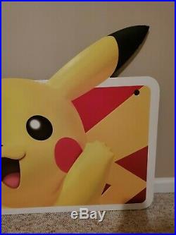 Rare Nintendo Pokemon Huge Pikachu In Store Display Thick Cardboard Cutout
